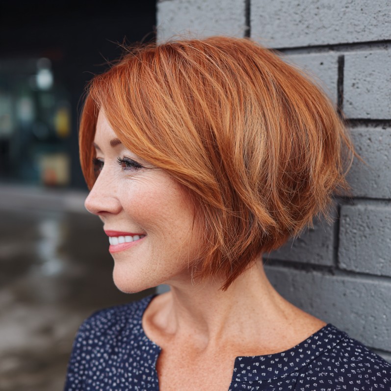 Vibrant Layered Bob with Natural Volume