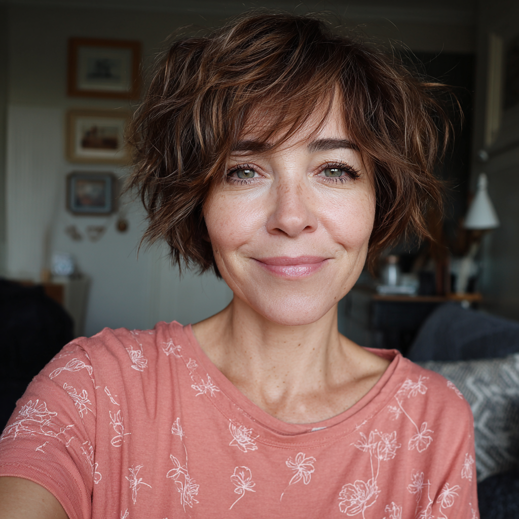 Chic Textured Bixie Shag with Playful Volume