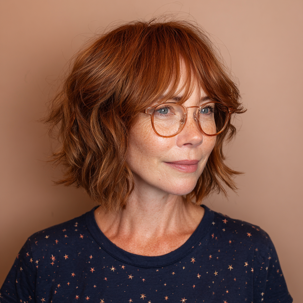 Charming Layered Bob with Soft Bangs
