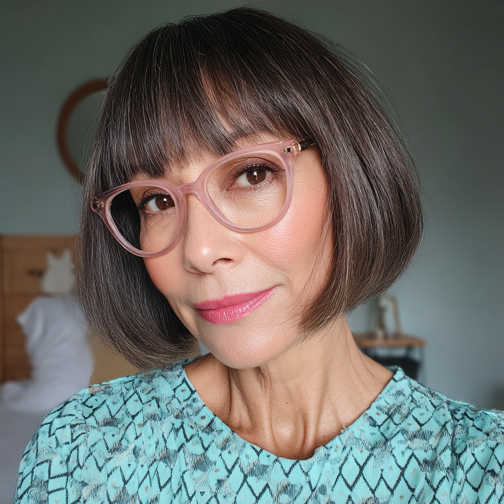 Chic Layered Bob with Full Bangs