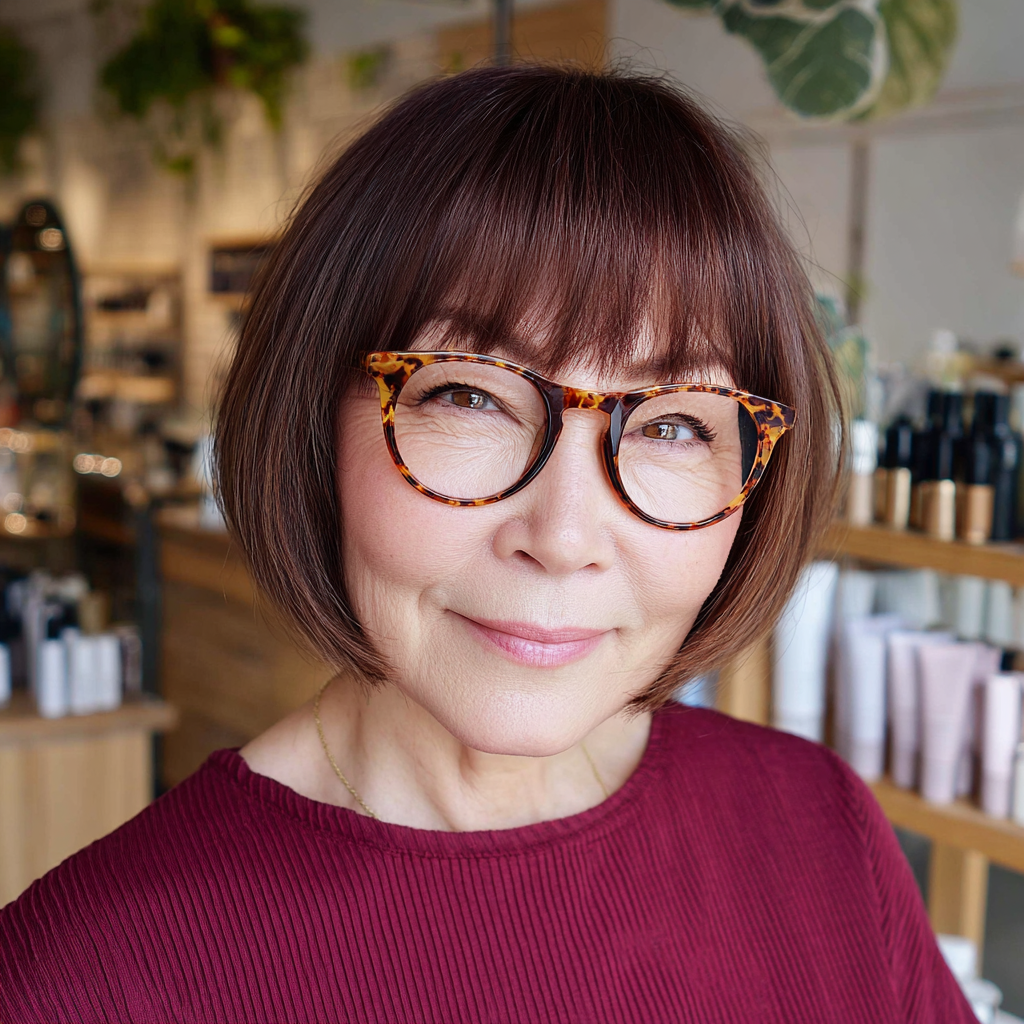 Chic Layered Bob with Long Bangs