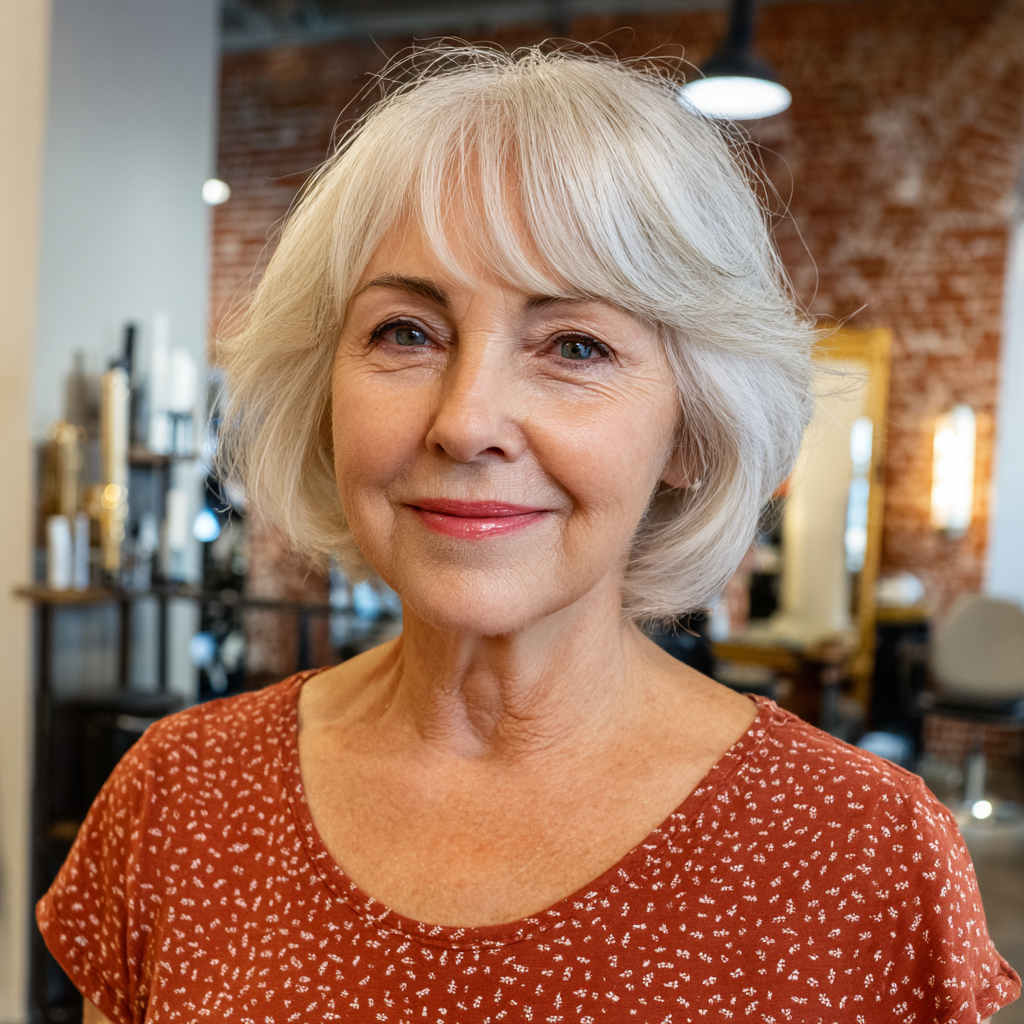 Chic Softly Curled Bob with Subtle Bangs
