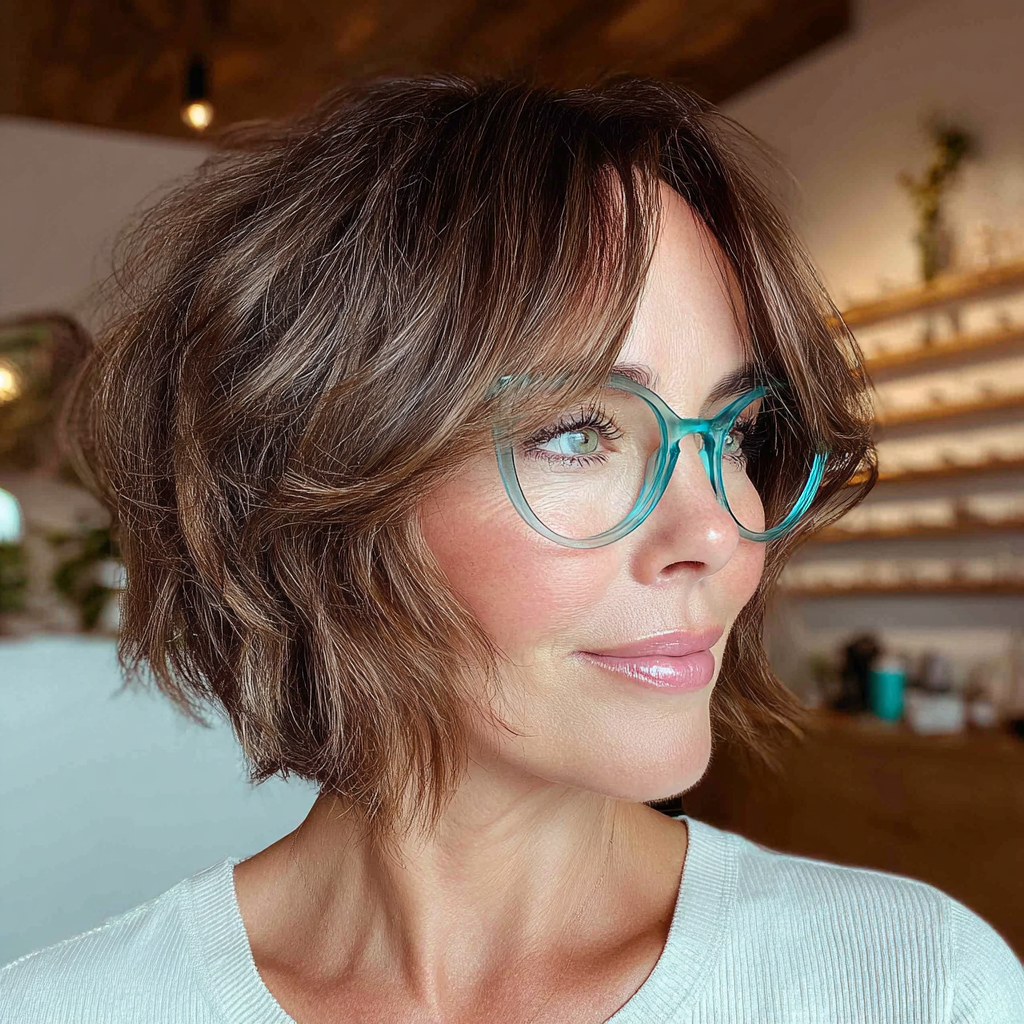 Chic Softly Layered Bob with Long Bangs