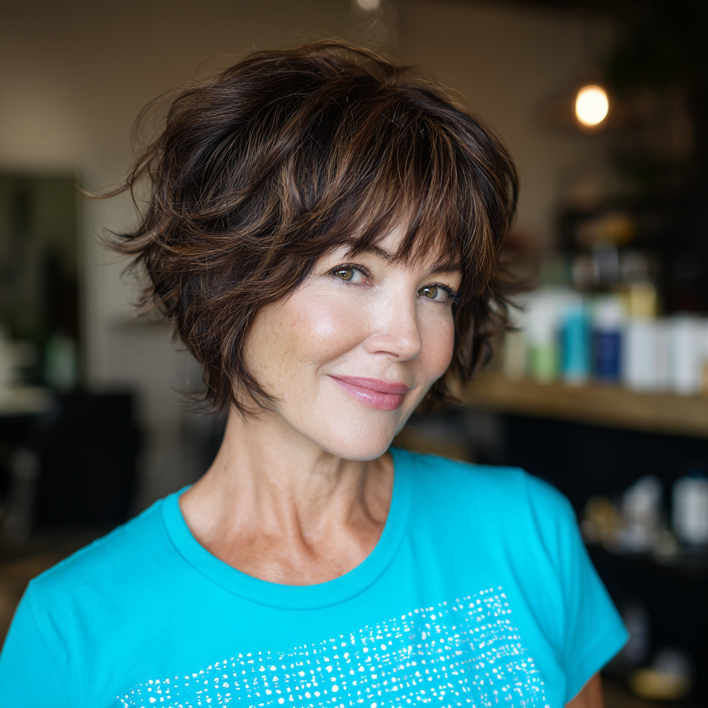Chic Textured Bixie Shag with Soft Layers