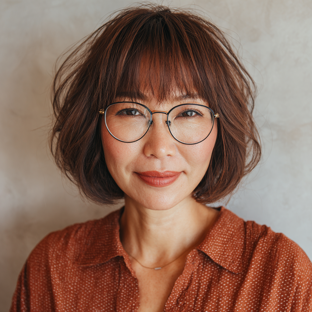 Chic Textured Bob with Wispy Bangs