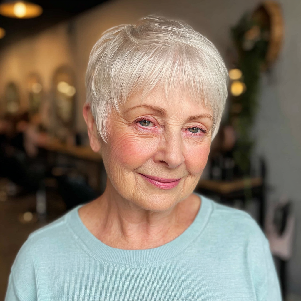 Chic Textured Pixie Cut with Delicate Bangs