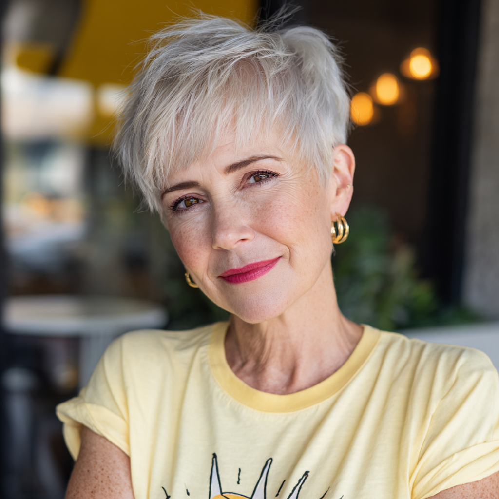 Chic Textured Pixie with Playful Bangs