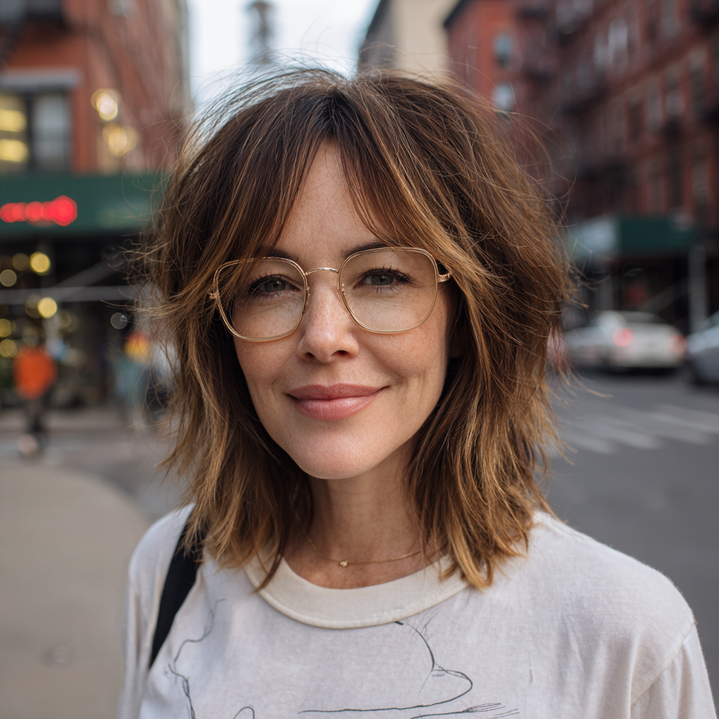 Effortless Layered Bob with Soft Fringe