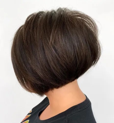 Modern Rounded Stacked Bob with Subtle Highlights