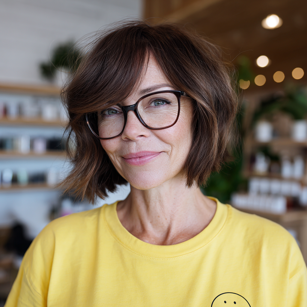 Modern Textured Bob with Soft Bangs