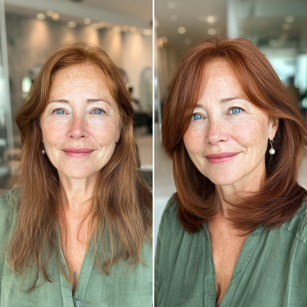 Rich Auburn Shoulder-Length Bob with Soft Layers