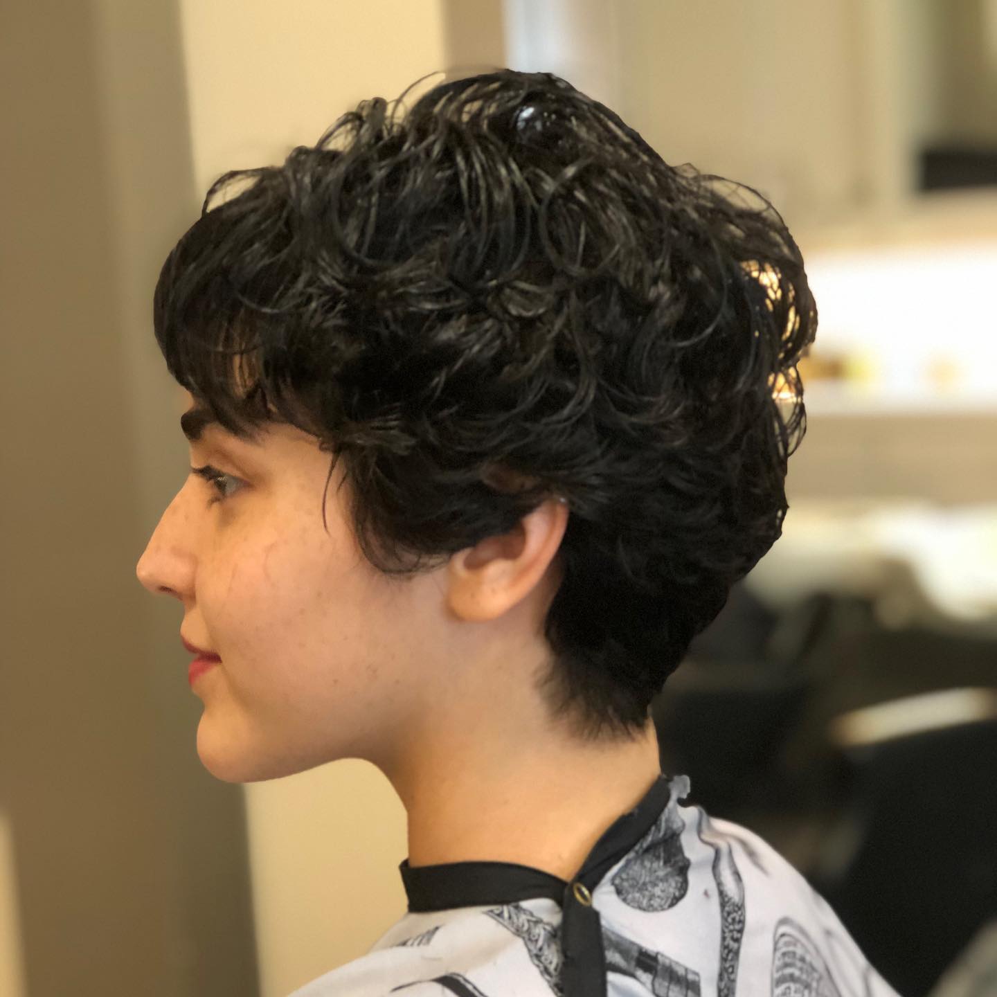 Soft Curly Messy Pixie with Defined Layers