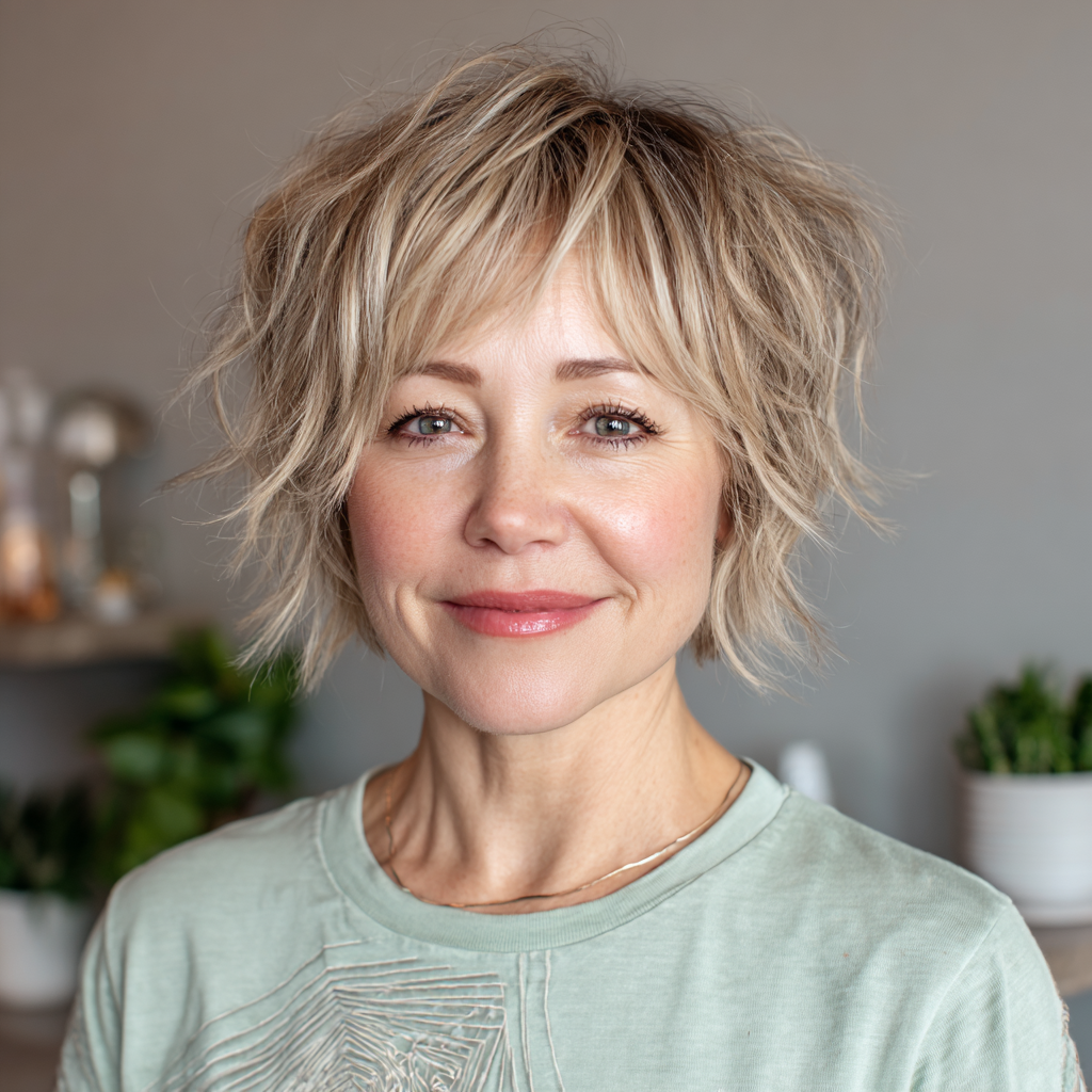 Soft Textured Bixie Shag with Effortless Volume