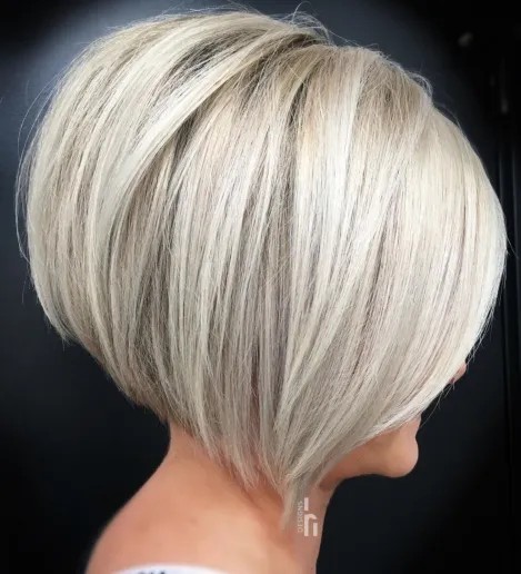 Stylish Blunt Stacked Bob with Subtle Icy Highlights