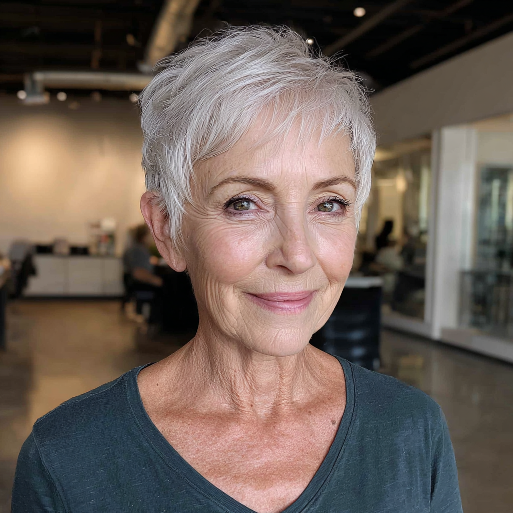 Stylish Textured Pixie Cut with Soft Bangs