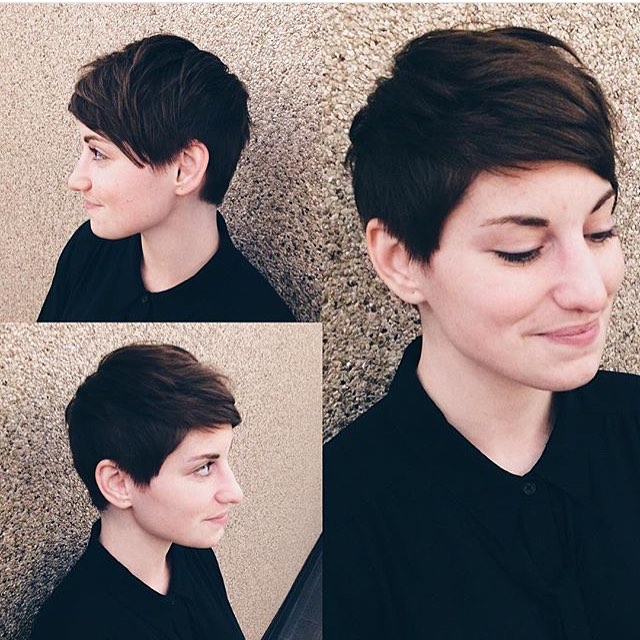 Stylish Textured Short Pixie Cut with Side Swept Bangs