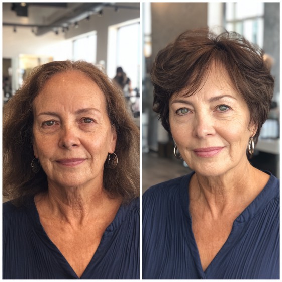 Textured Brown Pixie Cut with Soft Layers