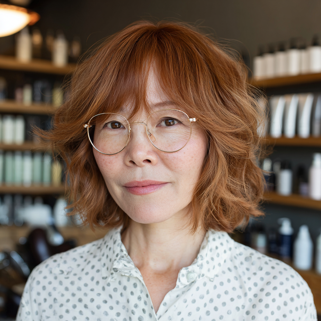 Textured Copper Bob with Soft Layers