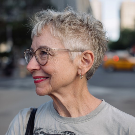 Textured Silver Pixie Cut with Playful Volume