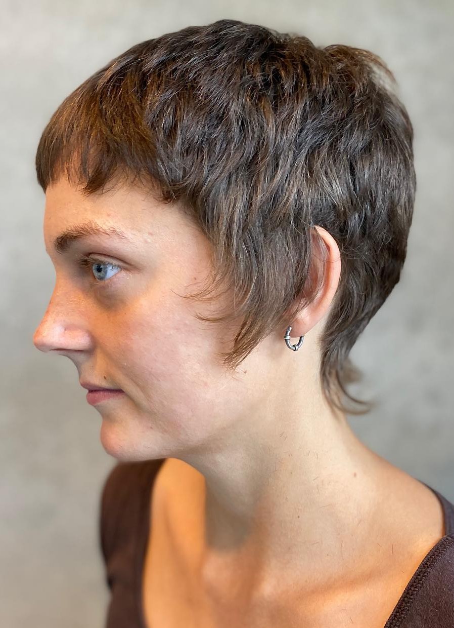 Trendy Textured Pixie Cut with Playful Fringe