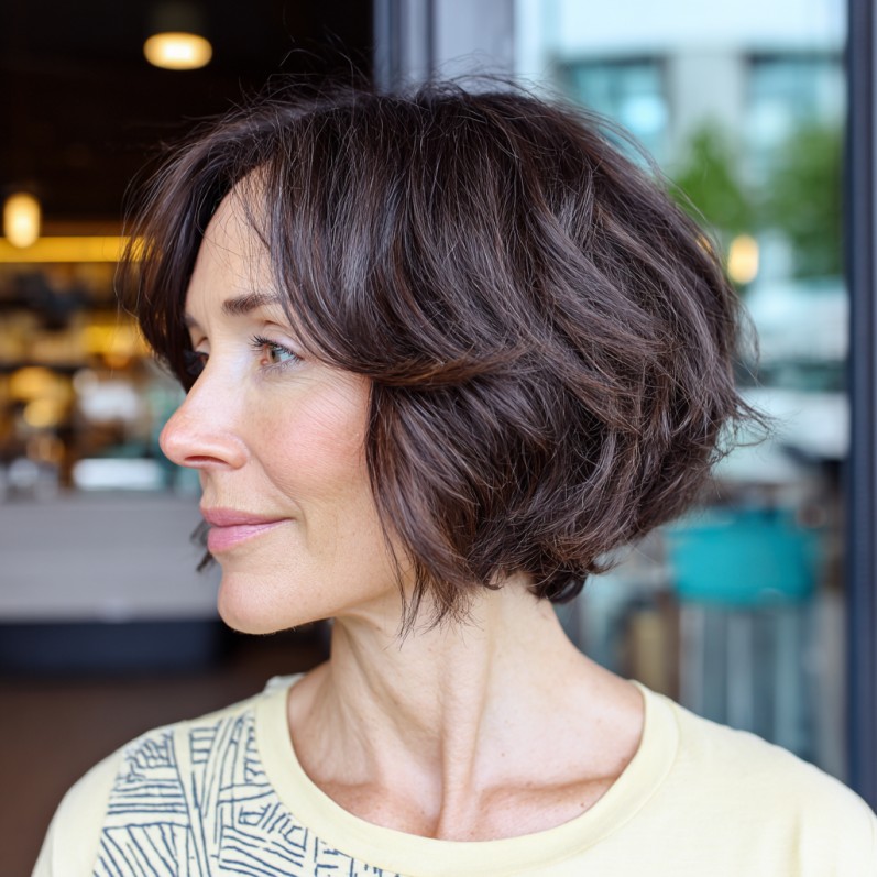 Textured Medium Pixie Bob with Soft Volume