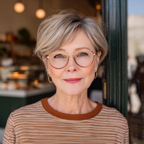 Chic Light Blonde Pixie Cut with Soft Layers
