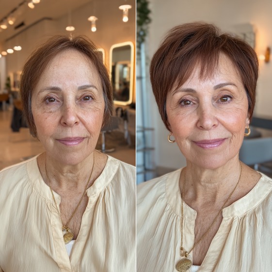Chic Textured Pixie Cut for Mature Women
