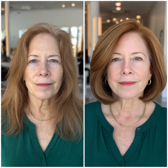 Elegant Smooth Long Bob with Subtle Layers