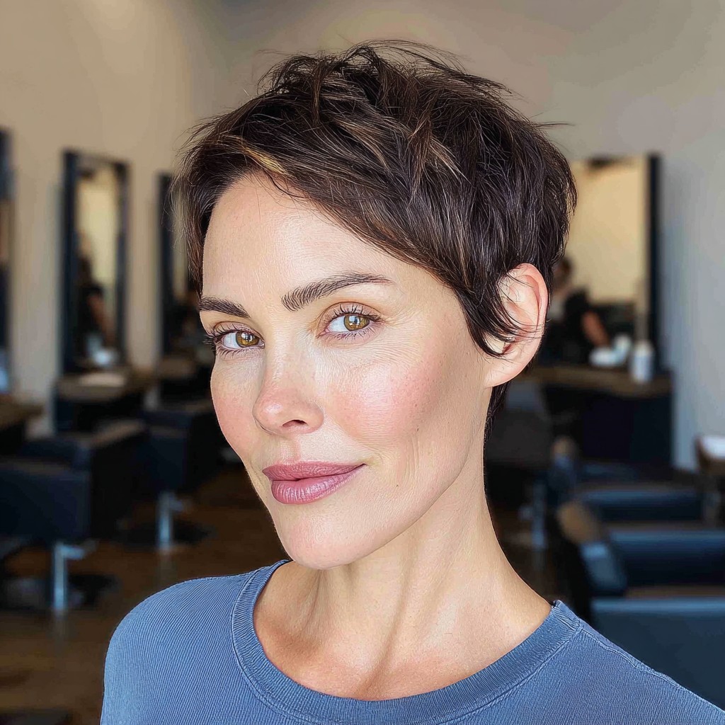 Softly Textured Pixie Cut with Tapered Sides