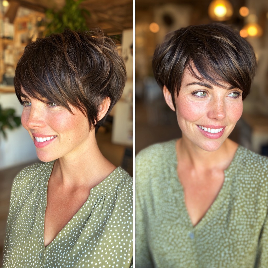 Stylish Textured Pixie Cut with Side Swept Bangs