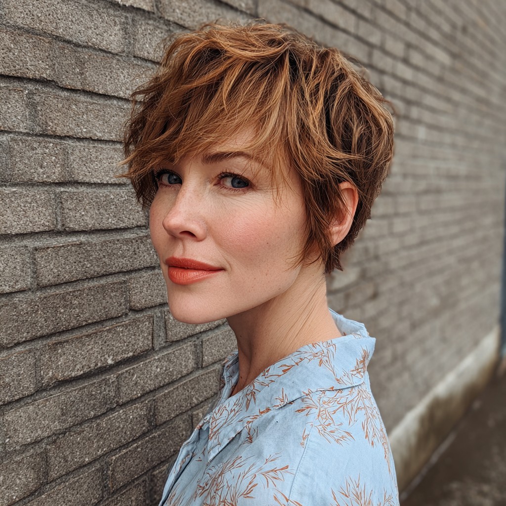 Textured Short Pixie Cut with Soft Layers