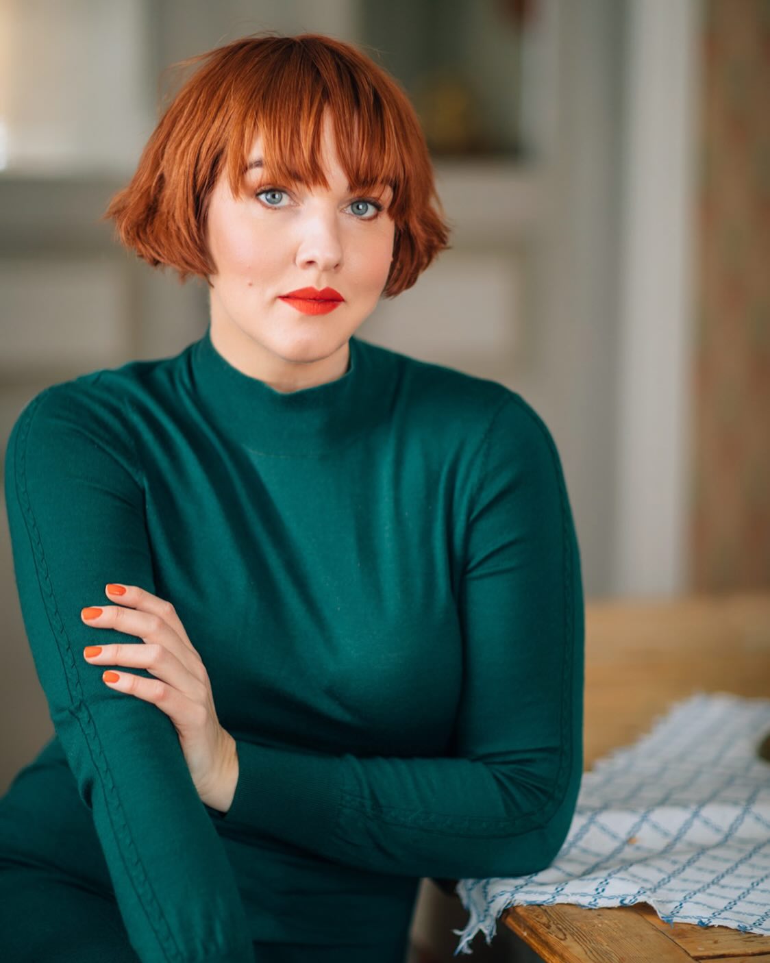 Bold Textured Bob with Soft Bangs