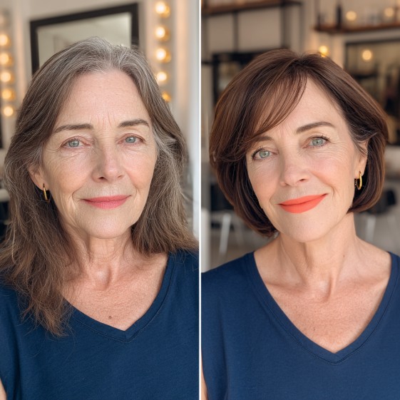 Chic Layered Crop Bob with Soft Waves