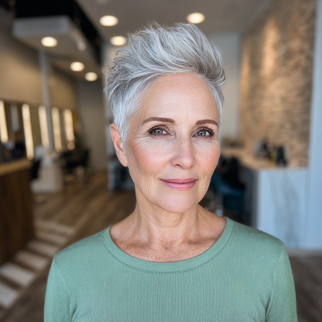 Chic Short Pompadour Pixie with Textured Volume