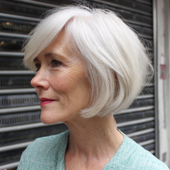 Chic Softly Textured Bob with Subtle Side-Swept Bangs