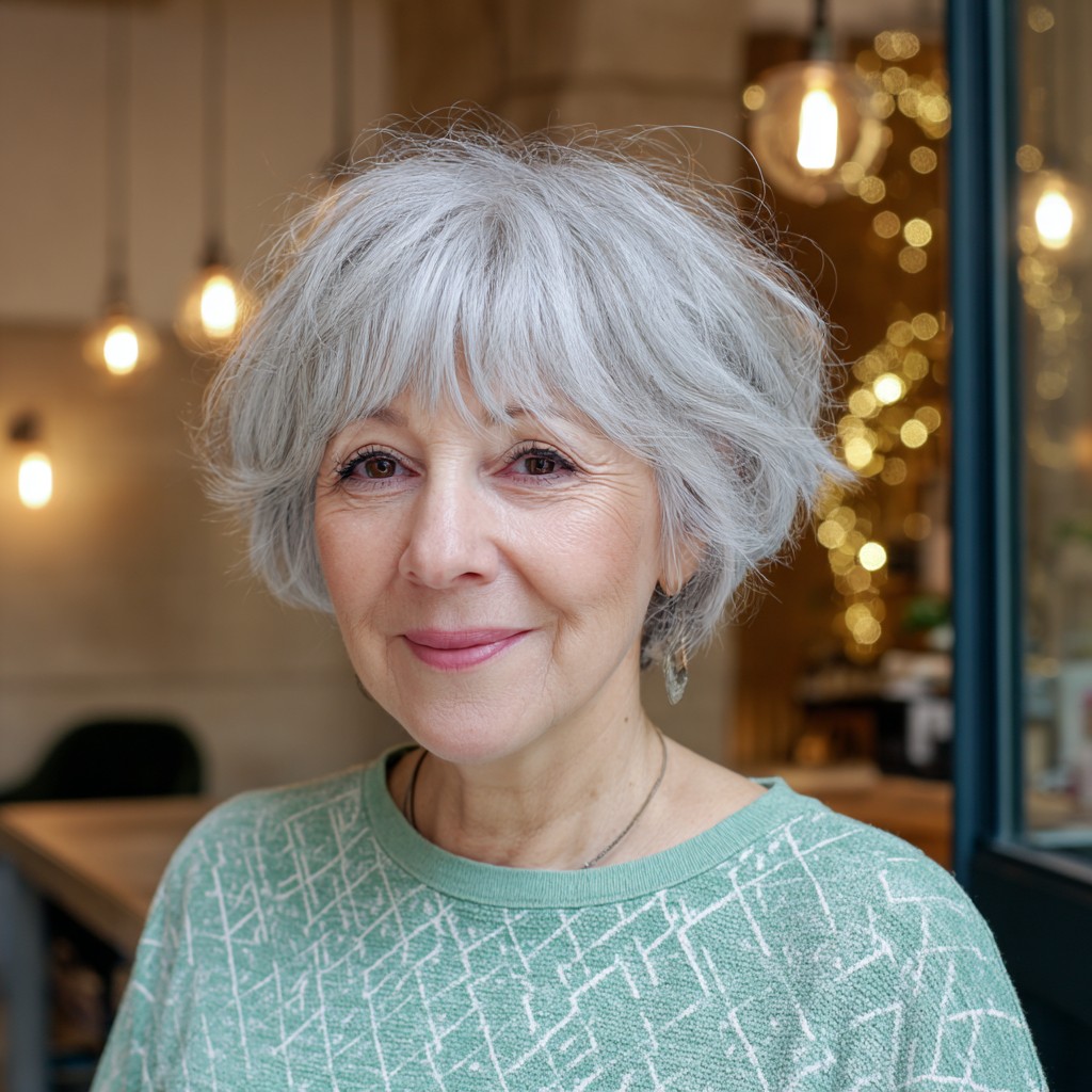 Chic Textured Jaw-Length Bob with Playful Volume