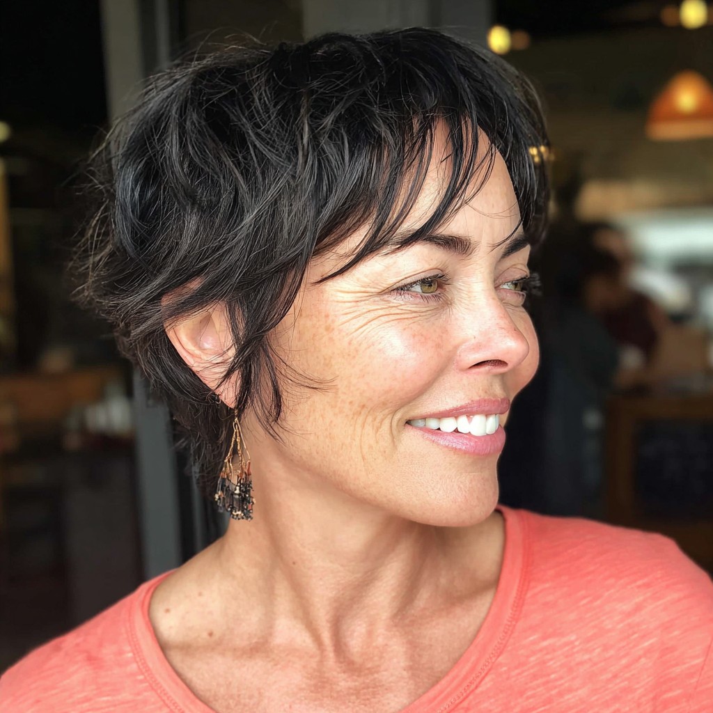 Chic Textured Mixie Shag with Playful Volume