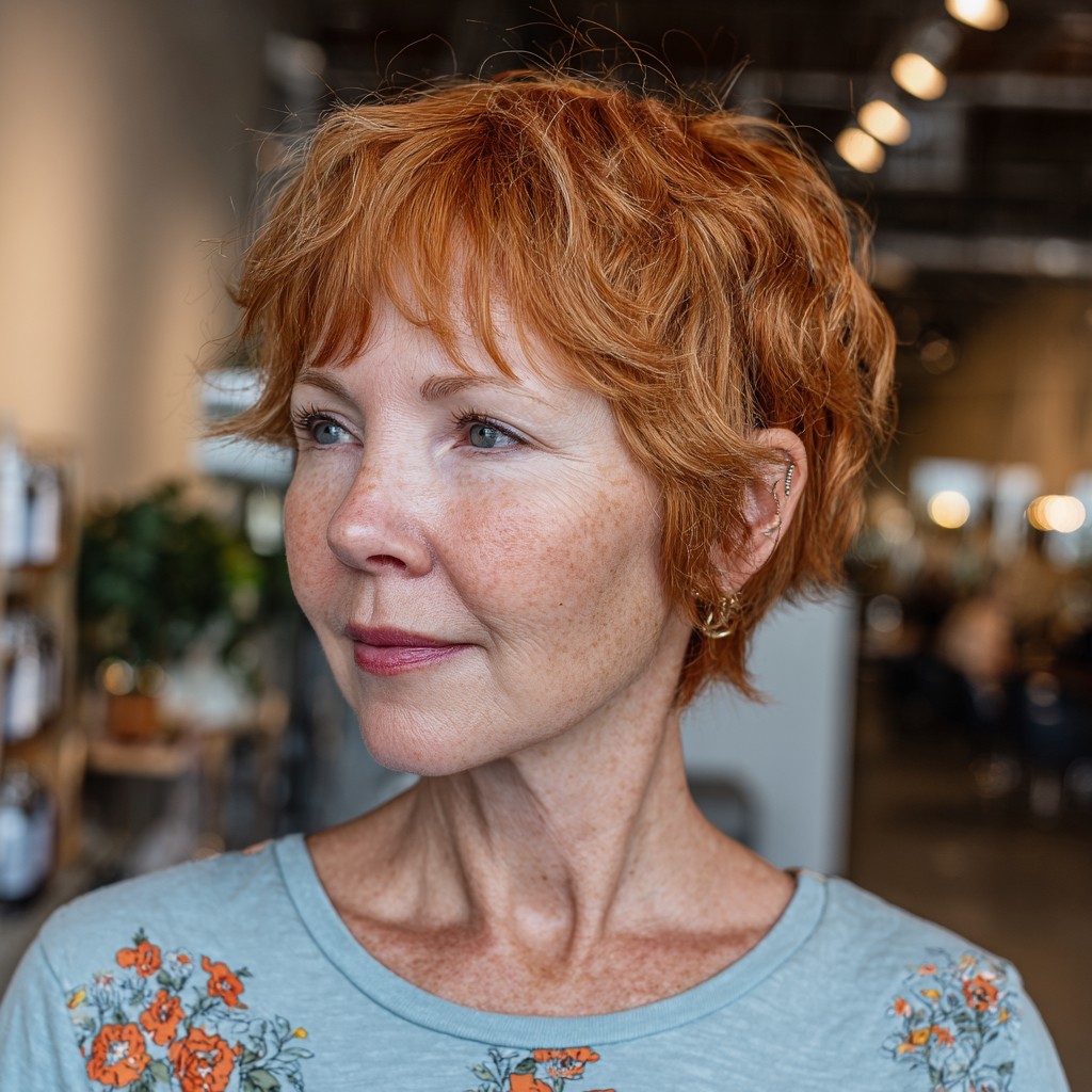 Choppy Auburn Textured Mixie Shag