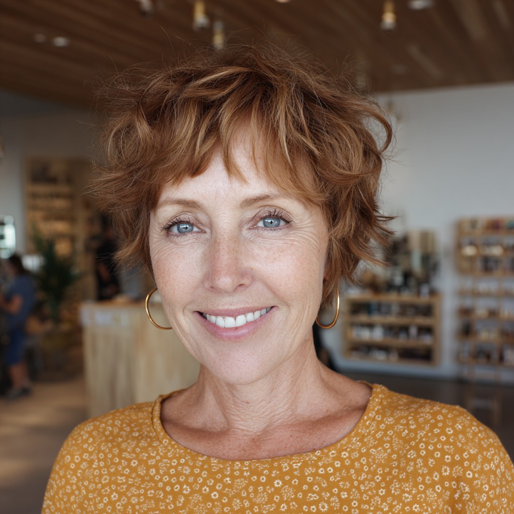 Choppy Textured Mixie Shag with Defined Curls