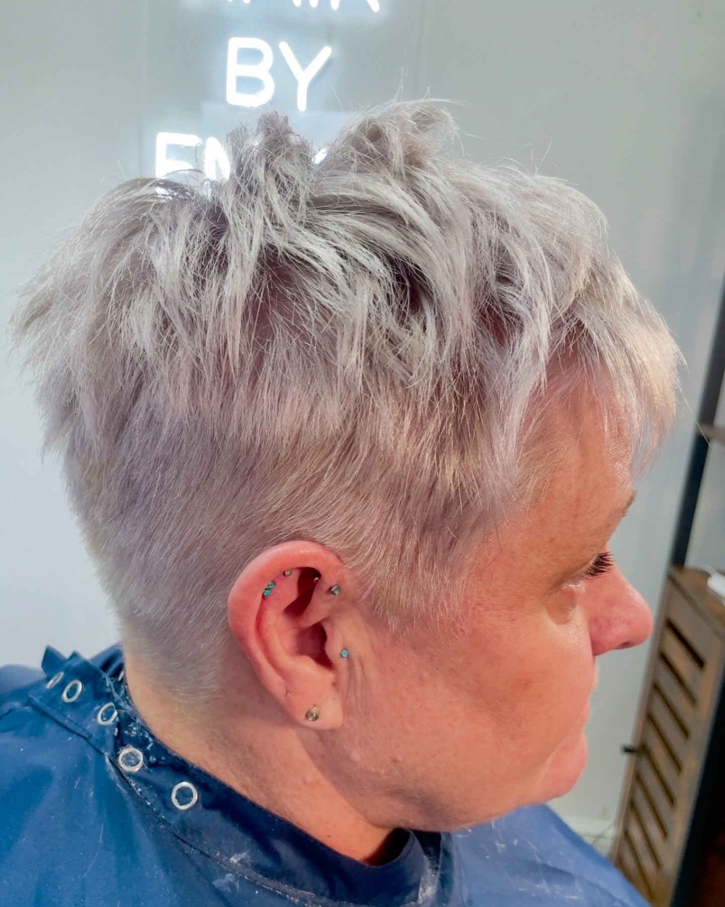 Edgy Textured Pixie Cut with Silver Highlights