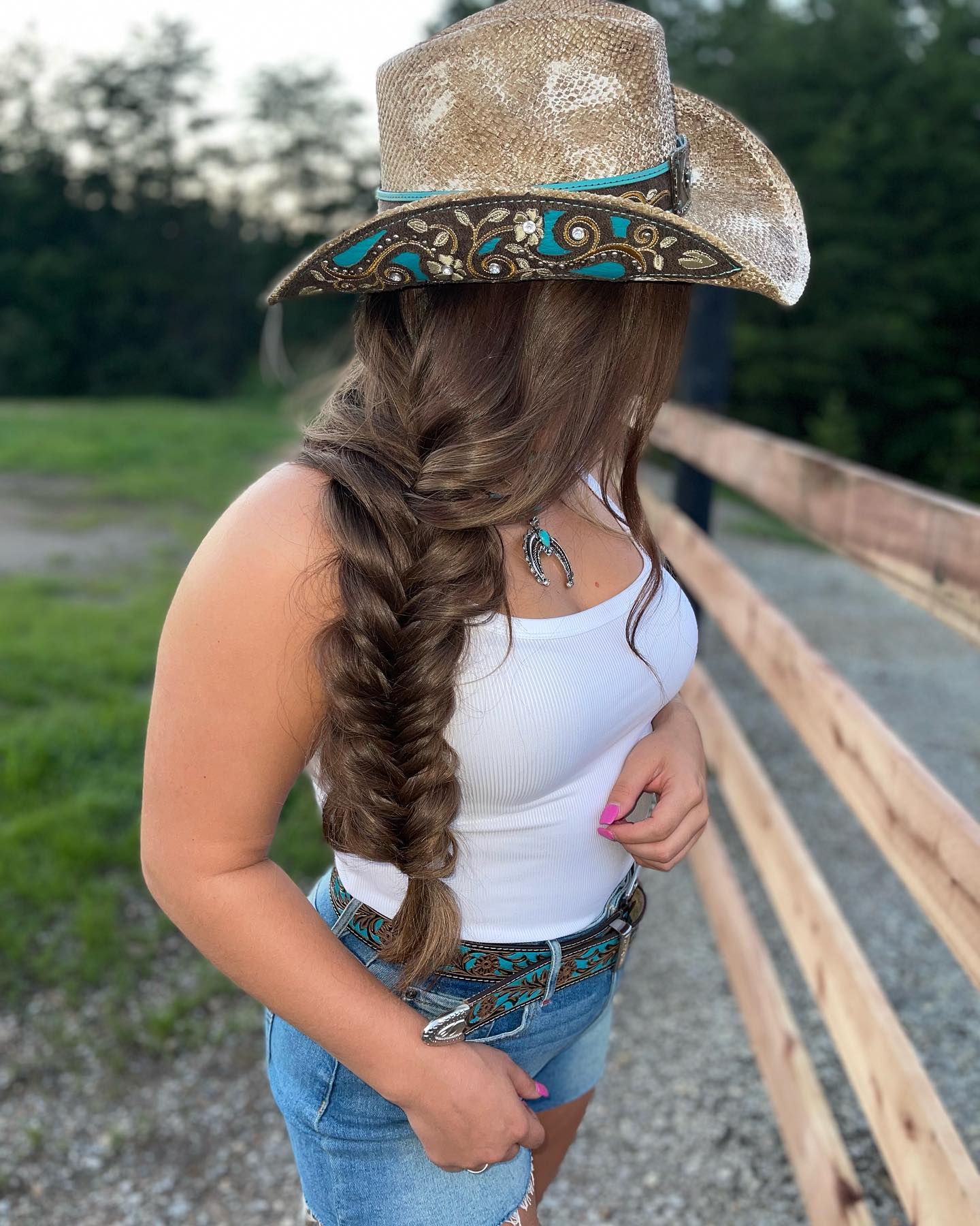 Elegant Long Braided Cowgirl Style