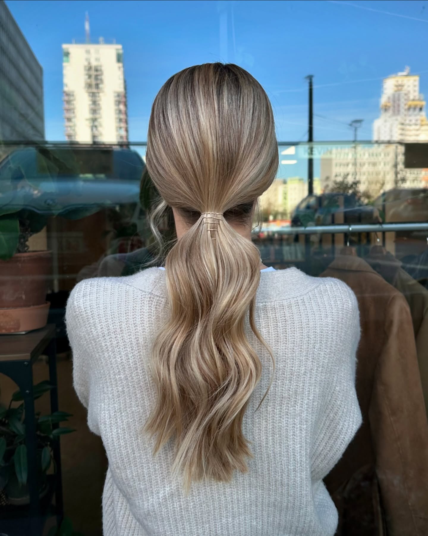 Elegant Low Ponytail with Soft Waves