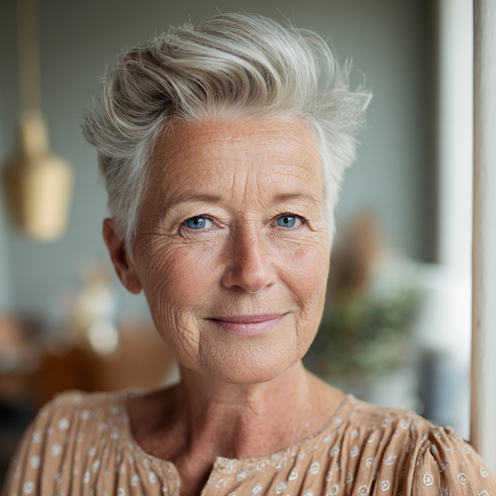 Stylish Short Pompadour Pixie with Textured Layers