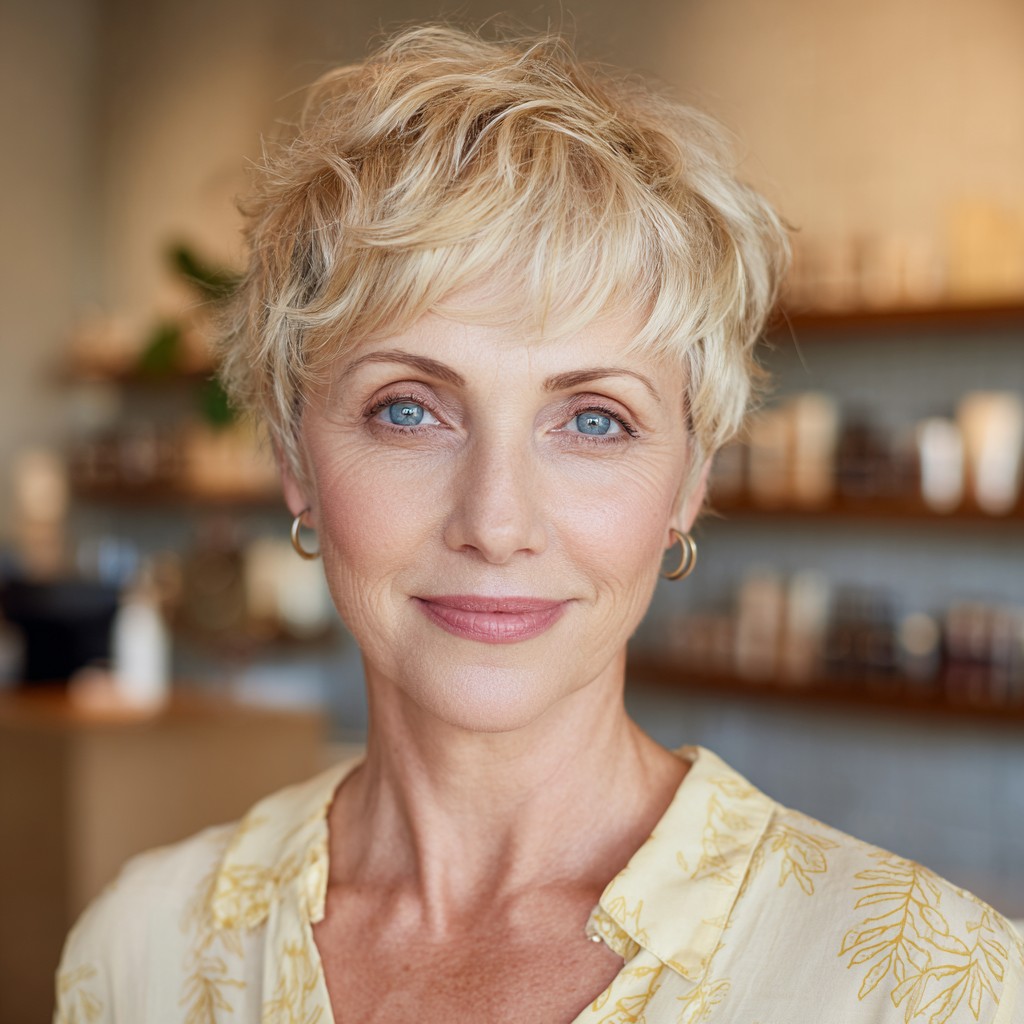 Textured Blonde Mixie Shag with Soft Volume