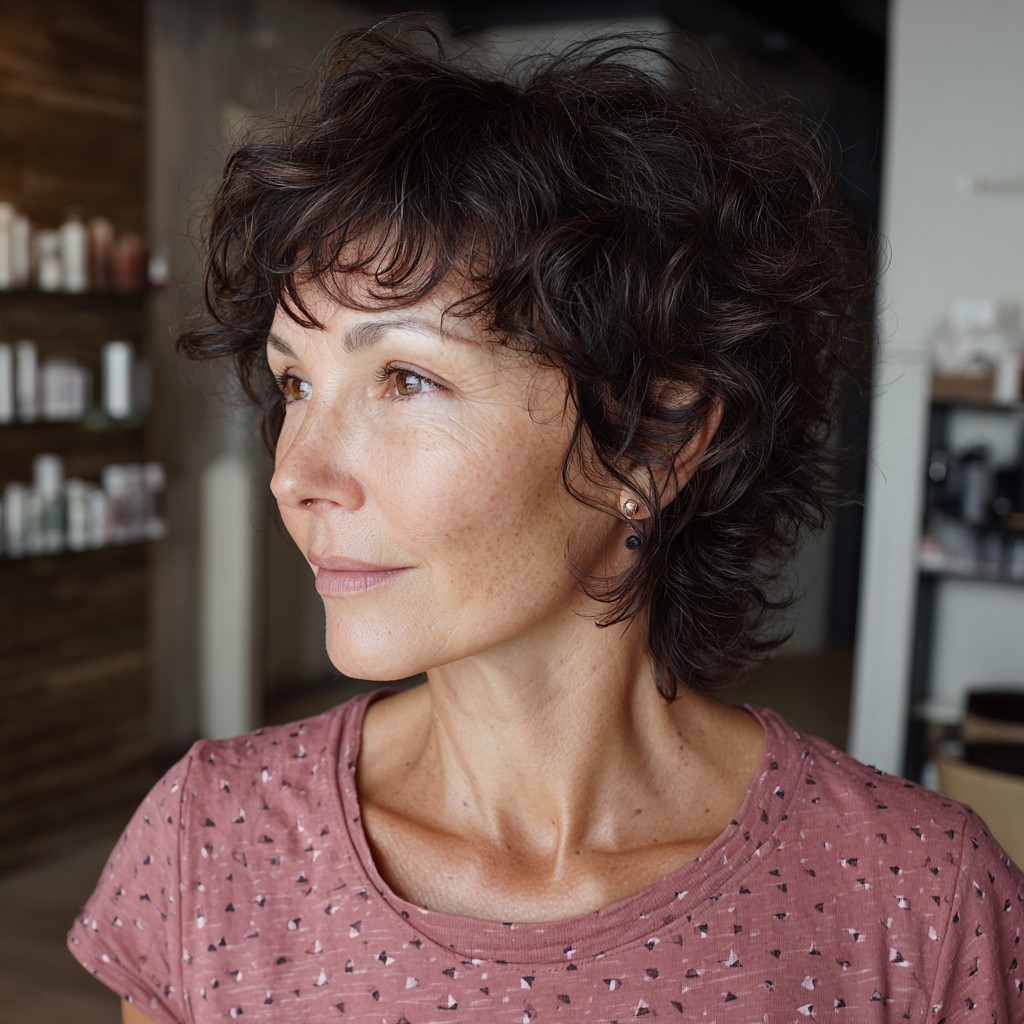 Textured Curly Mixie Shag with Defined Layers