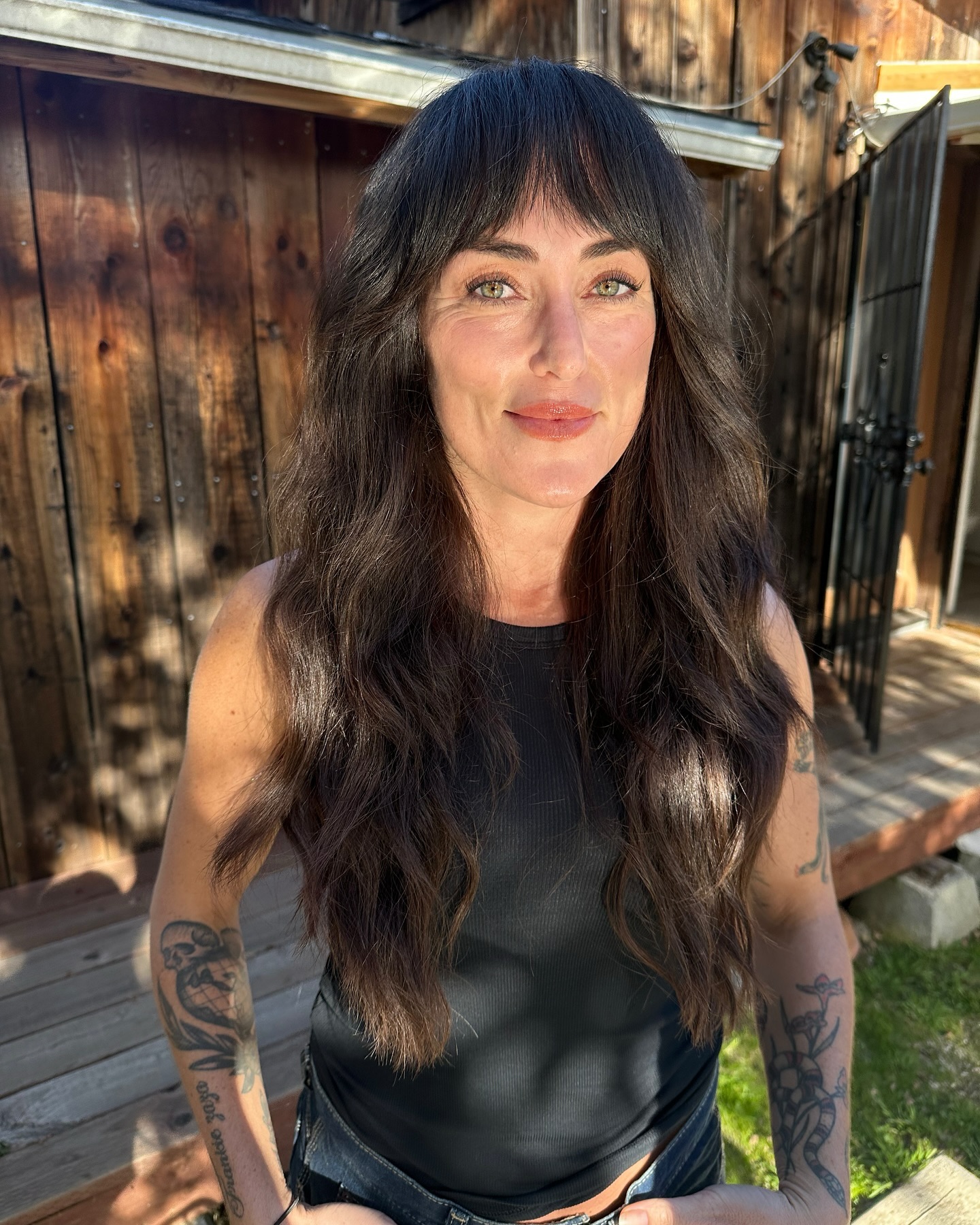 Textured Long Layers with Soft Bangs