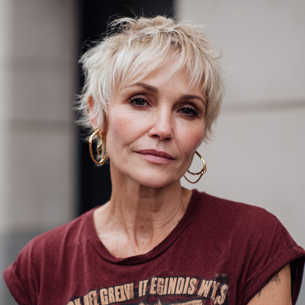 Textured Platinum Mixie Shag with Playful Layers