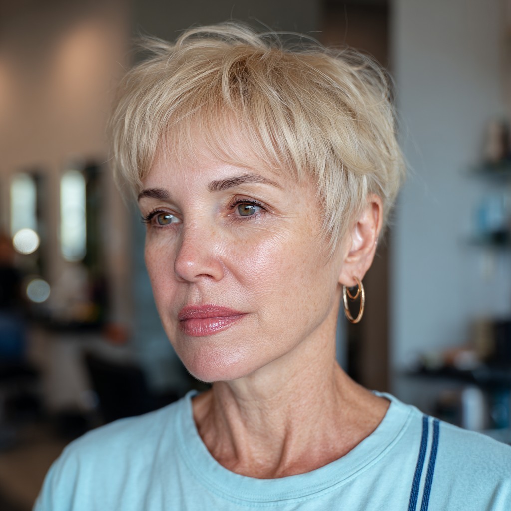 Textured Platinum Mixie Shag with Playful Volume