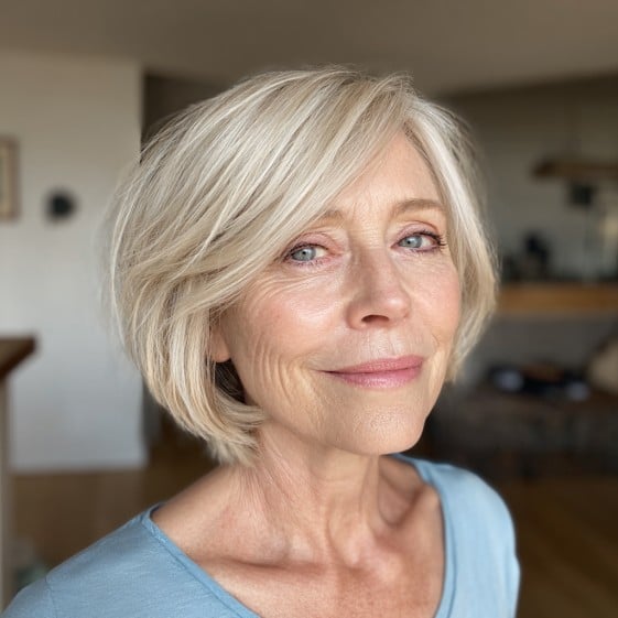 Textured Soft Bob with Subtle Angled Layers