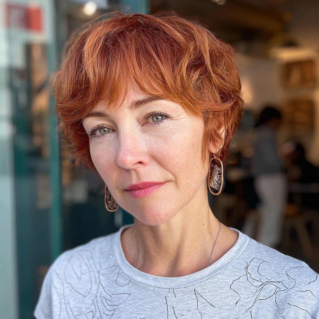 Vibrant Red Textured Mixie Shag with Soft Layers